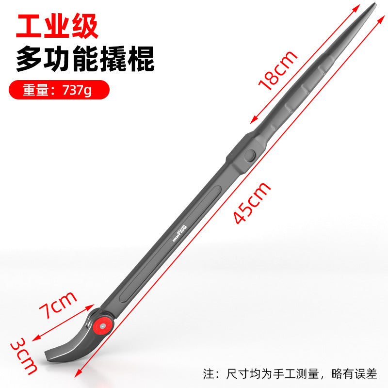 Multifunctional crowbar nail lifter, tire pry rod, crowbar steel crowbar upturned rod double-headed stick afterburner rod auto repair tool