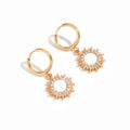 European and american cross-border light luxury retro faux pearl necklace, minimalist chic diamond-studded sun pendant earrings and bracelet set