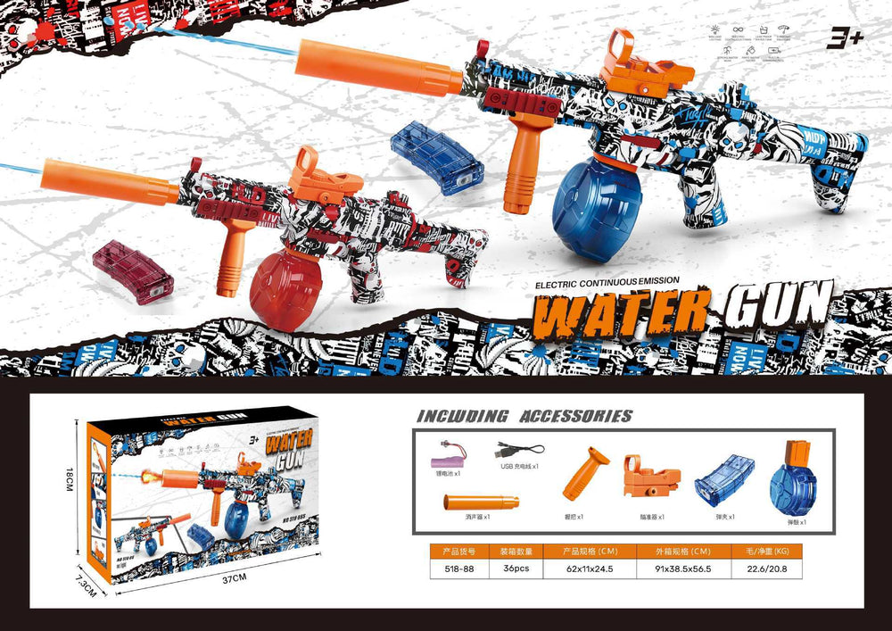 hot-selling water gun launch toy graffiti m416 amazon tk cross-border hot-selling short-spike toy water gun wholesale