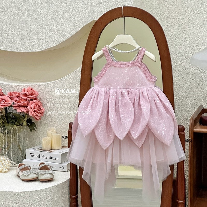 Girls' dress  summer new floral fairy princess sundress - ethereal princess dress