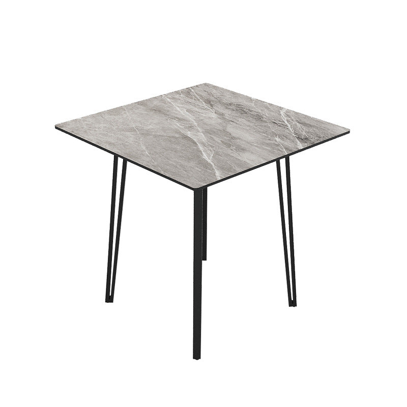 Customizable italian-style square coffee table, minimalist black dining table for small spaces, high-end luxury design, ideal for meetings and conversations