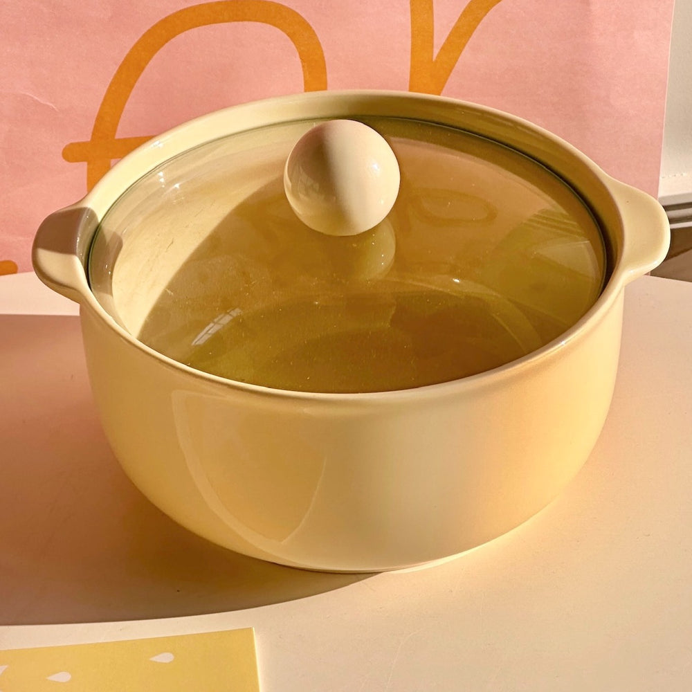 Double-eared bowl ceramic instant noodle bowl with lid special bowl for dormitory student large soup bowl for home one-person large-capacity bowl