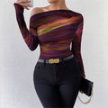 Amazon fashion women's slim-fit one-shoulder long sleeve t-shirt top for autumn/winter  - cross-border e-commerce