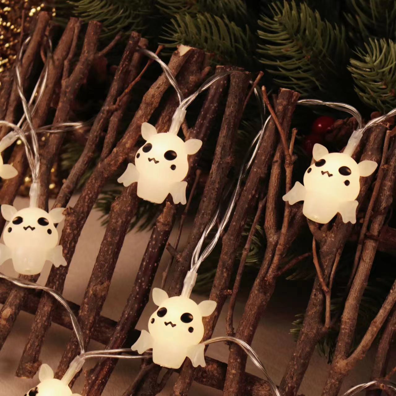 New Halloween light string Skull ghost battery box light Horror decorative light Halloween mix and match pumpkin light string