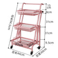 Parallel storage rack balcony movable trolley foldable floor-standing multi-layer snack succulent flower rack living room storage rack