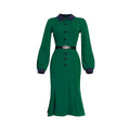 Kayaat cross-border african plus size women's clothing long sleeve slimming look high socialite doll collar dress with belt