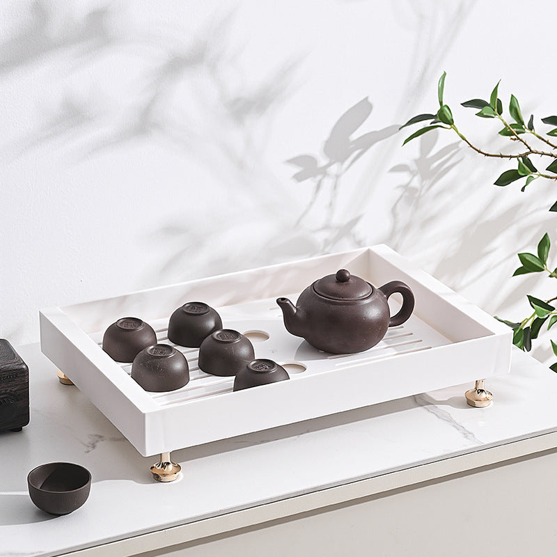 Manufacturer light luxury drain tray household double drain tray kitchen water cup tableware storage box simple filter tea tray
