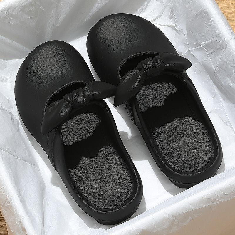2025 summer fashion versatile bow slippers women's sweet minimalist mary jane bow toe slingbacks