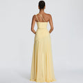 summer new arrival: elegant asymmetrical neck one-shoulder pleated chiffon bodycon backless maxi dress