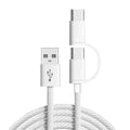 Pd60w 2-in-1 braided charging cable - fast charging, compatible with apple, iphone 15 & iphone 16