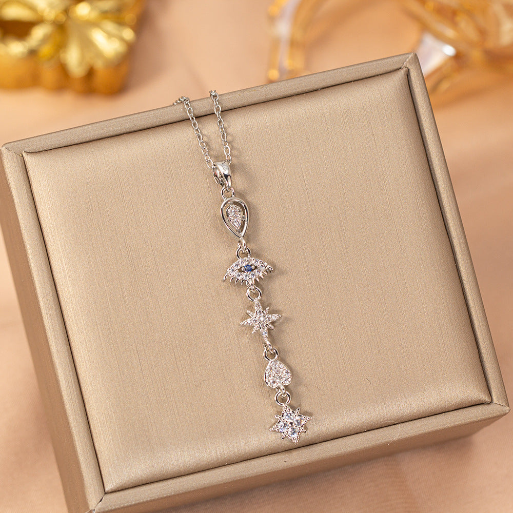 [titanium steel] fashion fashion hot selling tassel necklace women's light luxury high-end versatile clavicle chain jewelry