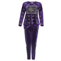 new winter collection: african-inspired hotfix rhinestone & beaded letter long sleeve tee + pencil pants fashion casual two-piece set