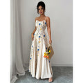 cross-border e-commerce european and american summer new fashion printed women's slim-fit camisole dress