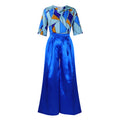 D3279 european and american style women's clothing  new short-sleeve printed shirt casual loose wide-leg pants set african two-piece outfit