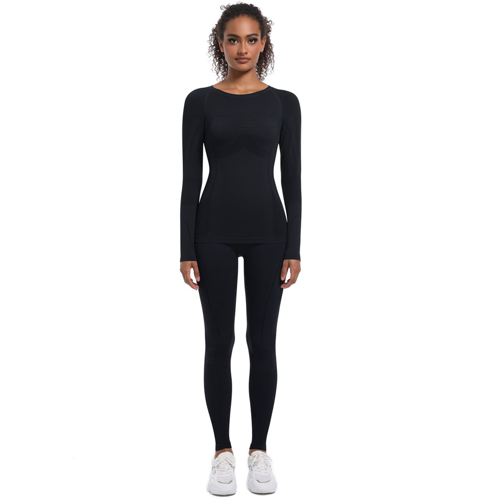 new arrival seamless long-sleeved yoga clothes for women, breathable tight sports ski clothes, outdoor running and cycling fitness clothes