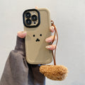 Puff shell suitable for apple 16pro cute emoticon bear mobile phone case iphone12 all-inclusive anti-fall soft case