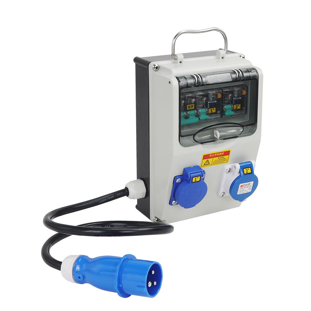 Industrial socket box Construction site three-level portable maintenance box Construction plastic waterproof and dustproof portable mobile power box