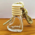 6ml new car perfume bottle pendant - heart-shaped five-line cap aromatherapy empty bottle with lanyard - creative interior car accessory (glass bottle)