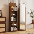 High-end new chinese style dressing mirror - bear rotating full-length mirror multifunctional floor-standing bookshelf try-on mirror