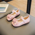 Girls' leather shoes - spring/autumn  new collection - kids' black mary janes with bow detail - soft sole princess shoes for girls (sizes for mid-to-large children)