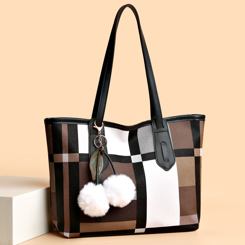 new arrivalcontrast color shoulder bagfashion large capacity satchel bag easiest for matchladieswear bag tote bag one piece dropshipping