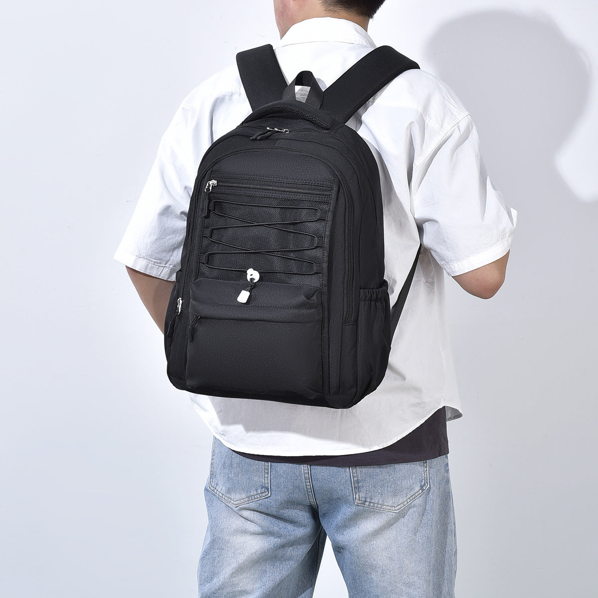 Processing and customization of new simple and trendy men's and women's backpacks, college students' schoolbags, casual and versatile backpacks