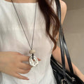 Irregular geometric necklace-x1965 silver