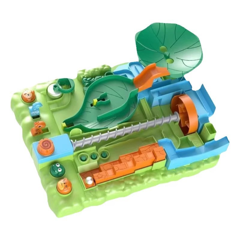 Jungle adventure marble run track tabletop game - 3-6 year old boys' marble maze educational toy