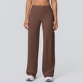New arrival cross-border double-sided brushed pure colorhigh waistloose breathable yoga wide-leg pants running fitness yoga bell bottoms