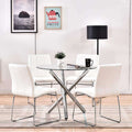 tempered glass dining table - minimalist modern casual reception hall round table - negotiation table - reception table