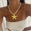 Wholesale seashell necklaces - european & american cross-border ocean-inspired jewelry - luxury, niche design, resin starfish autumn/winter necklaces
