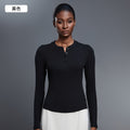 Autumn casual versatile henley shirt modal skin-friendly activewear top fitness yoga long sleeve t-shirt women's d25146