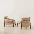 Vintage solid wood sofa, light luxury designer creative single sofa, ash wood fabric chair, designer sofa
