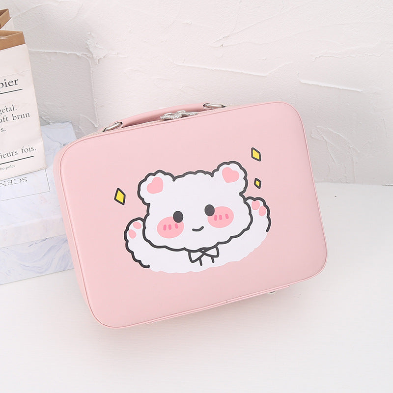 Cosmetic bag women's portable 2022 new high-end sense large capacity cute high-value storage box portable small box bag