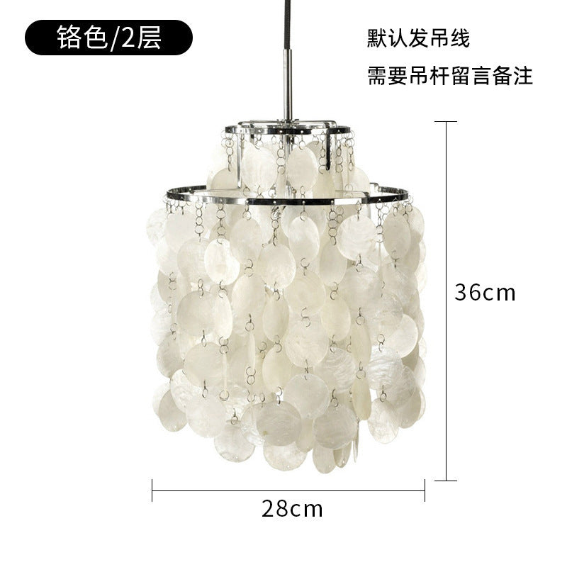 French Romantic Shell Chandelier Cream Wind Living Room Chandelier Italian Designer Bedroom Light Wind Chime Restaurant Lighting