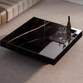 Ready-to-ship luxury stone coffee table - italian minimalist style, perfect for small apartments. high-end, large-sized square coffee table for home living rooms