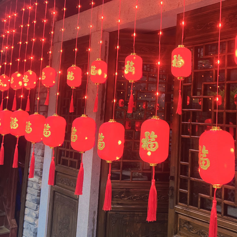 Find a factory for Chinese New Year red lanterns, lucky characters, lanterns, Spring Festival led balconies, New Year's home decoration lighting, flashing lights, string lights