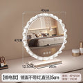 Crystal smart acrylic base makeup mirror with led light - desktop vanity mirror for bedroom