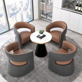 One table and four chairs * diameter 60 [brown]