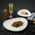 Creative minimalist ceramic steak plate - restaurant, hotel, and home use - triangular deep dish for fruit, salad, and baking