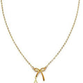 Amazon cross-border new arrival: bowknot necklace for women - unique, stylish, minimalist gold clavicle chain - wholesale from manufacturer