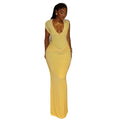 European and american women's clothing  autumn new sweet and fresh deep v-neck high-waisted slimming bodycon maxi dress
