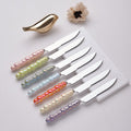 Light luxury style ins knife, fork, spoon, pearl handle, stainless steel tableware, creative fork, household high-looking mooncake knife and fork