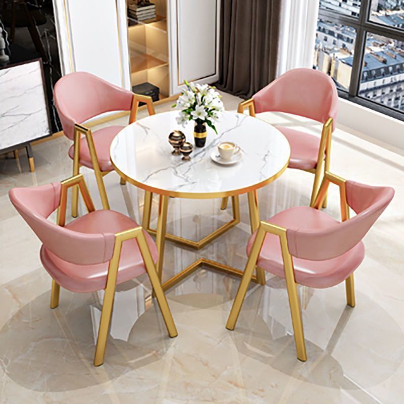 Nordic light luxury negotiation table and chair set - modern minimalist coffee shop/milk tea shop small round table for sales centers and casual reception areas