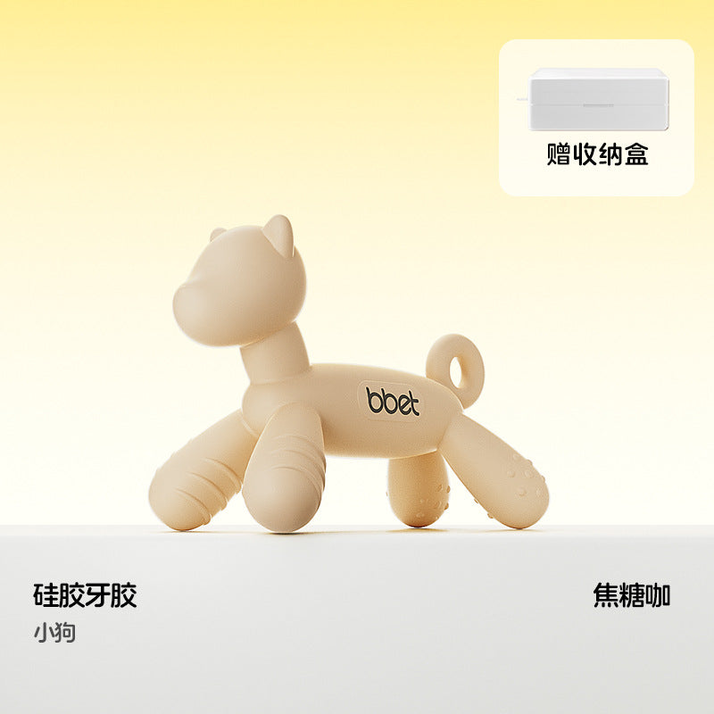 Teether baby teething stick food grade silicone soothing anti-eating hand toy handy gadget baby bite gum uv dustproof