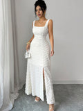 new european and american style women's white lace backless dress