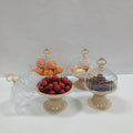 Classy display plate modern casual plastic round fruit plate multi-functional with lid large capacity plate glass plate