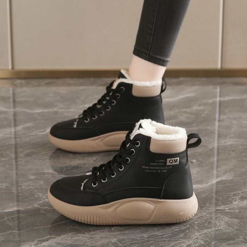 2025 women's winter collection: new trendy winter shoes - fleece-lined, extra thick cotton shoes, cold-weather warmth, casual chunky sole ankle boots