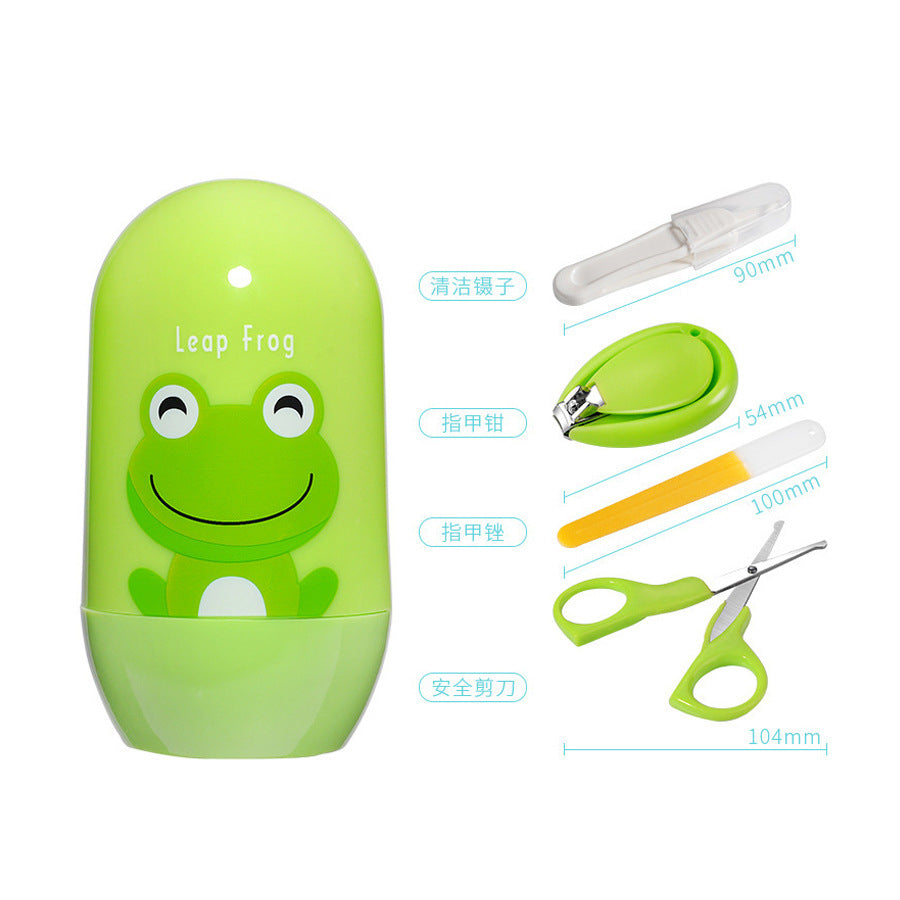 English Boxed Baby Nail Scissors Set Baby Manicure Clipper 4-piece Set Anti-Clip Nail Clipper Manicure Tool