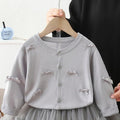 Girls' air conditioning cover-up,  new summer lightweight sun protection cardigan, stylish children's open front outerwear, princess dress set